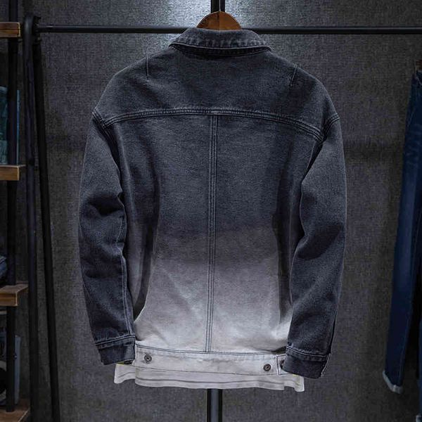 men's jackets men vintage gradient black and white slim denim jacket streetwear hip hop casual motorcycle jeans coat outerwear 6p5, Black;brown
men's jackets men vintage gradient black and white slim denim jacket streetwear hip hop casual motorcycle jeans coat outerwear 6p5, Black;brown