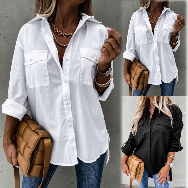 women's blouses & shirts ladies casual solid color blouse irregular loose long sleeve lapel shirt poleras mujer vetement femme blusas d, White
women's blouses & shirts ladies casual solid color blouse irregular loose long sleeve lapel shirt poleras mujer vetement femme blusas d, White