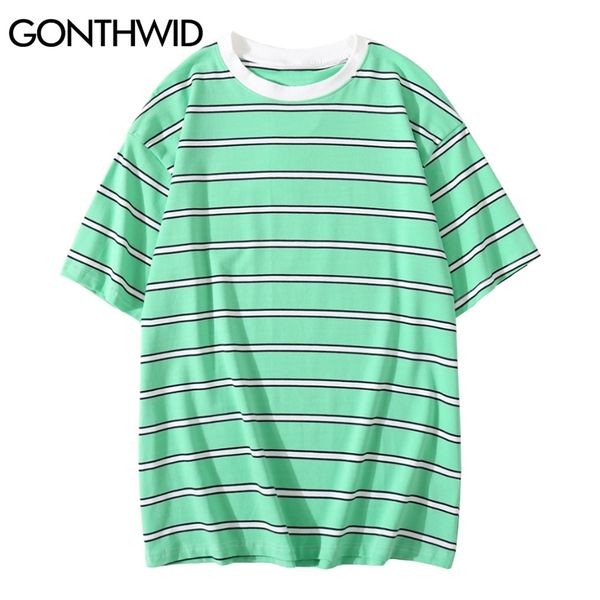 men women clothing summer striped cotton short sleeve t-shirts hip hop casual harajuku tshirt male streetwear tees 210602, White;black
men women clothing summer striped cotton short sleeve t-shirts hip hop casual harajuku tshirt male streetwear tees 210602, White;black