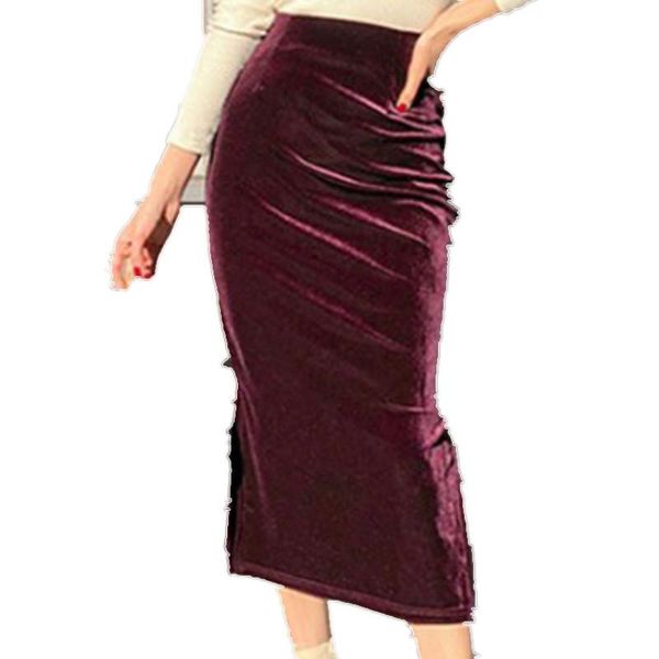 skirts plus size 5xl2021 spring autumn velvet skirt women high waist package hip split mid calf step, Black
skirts plus size 5xl2021 spring autumn velvet skirt women high waist package hip split mid calf step, Black