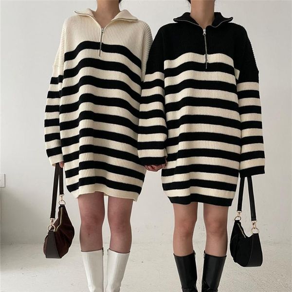 women's sweaters aibeautyer 2021 knitted vintage fashionable pullovers oversized lady striped long women autumn winter, White;black
women's sweaters aibeautyer 2021 knitted vintage fashionable pullovers oversized lady striped long women autumn winter, White;black