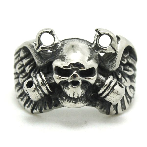 2pcs fast shipping ghost skull grenade ring 316l stainless steel fashion jewelry cool biker double grenade ring, Silver
2pcs fast shipping ghost skull grenade ring 316l stainless steel fashion jewelry cool biker double grenade ring, Silver