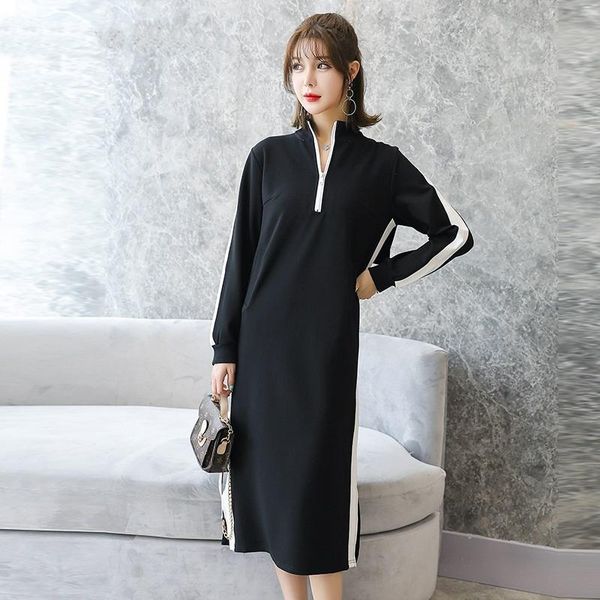 casual dresses winter women 2021 korean style streetwear female ladies long sleeve warm dress woman ta1152, Black;gray
casual dresses winter women 2021 korean style streetwear female ladies long sleeve warm dress woman ta1152, Black;gray