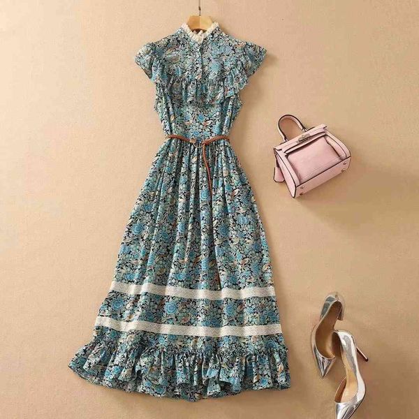 runway dresses european and american summer dress retro style stand collar lace ruffled floral t9ty, Black
runway dresses european and american summer dress retro style stand collar lace ruffled floral t9ty, Black