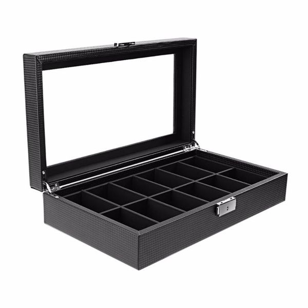 watch boxes & cases high-grade 12 slot carbon fiber design jewelry display box storage holder black large arrivals, Black;blue
watch boxes & cases high-grade 12 slot carbon fiber design jewelry display box storage holder black large arrivals, Black;blue