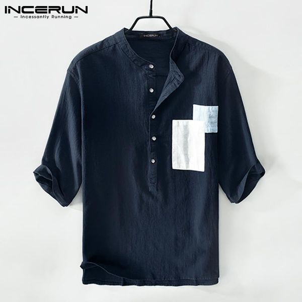 men's casual shirts 2021 men shirt patchwork stand collar harajuku half sleeve summer streetwear cotton camisa masculina incerun s-3xl, White;black
men's casual shirts 2021 men shirt patchwork stand collar harajuku half sleeve summer streetwear cotton camisa masculina incerun s-3xl, White;black