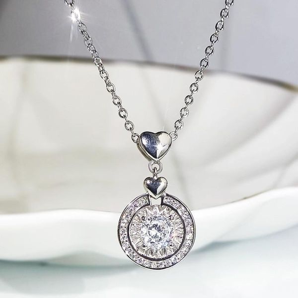 pendant necklaces fashion love heart wedding necklace female luxury crystal round for women dainty rose gold silver color chain
pendant necklaces fashion love heart wedding necklace female luxury crystal round for women dainty rose gold silver color chain