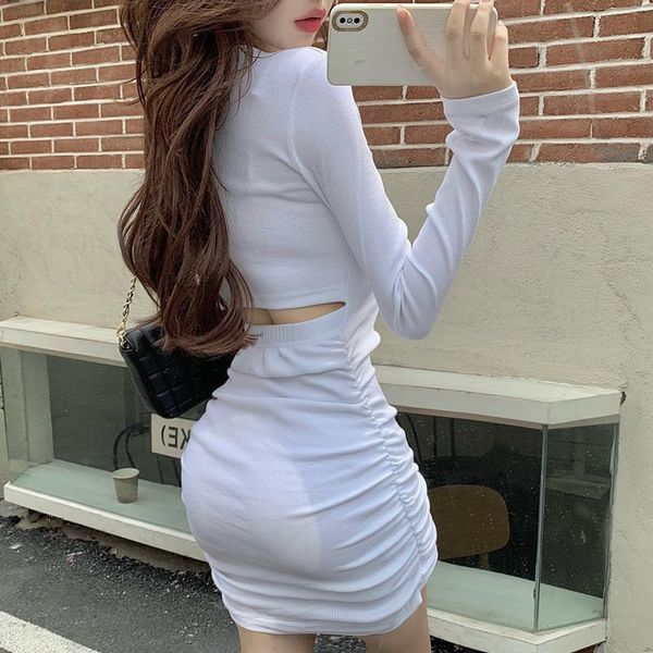 casual dresses autumn ladies one-piece dress korean o neck long sleeve solid 2021 draw back buttocks bodycon party vestidos, Black;gray
casual dresses autumn ladies one-piece dress korean o neck long sleeve solid 2021 draw back buttocks bodycon party vestidos, Black;gray