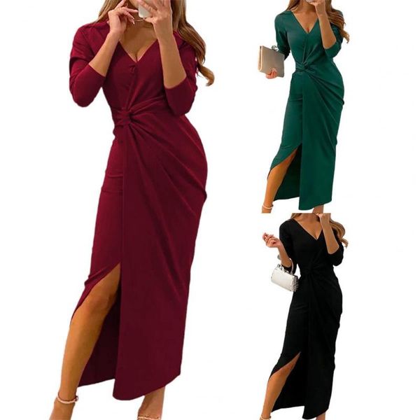 casual dresses drop office lady dress solid color high split autumn v neck knotted belt slit for wedding, Black;gray
casual dresses drop office lady dress solid color high split autumn v neck knotted belt slit for wedding, Black;gray