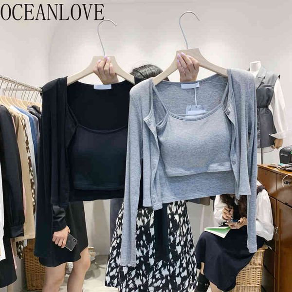 solid short women shirts 2 pcs spring casual blouses ins fashion korean single breasted blusas mujer 210415, White
solid short women shirts 2 pcs spring casual blouses ins fashion korean single breasted blusas mujer 210415, White