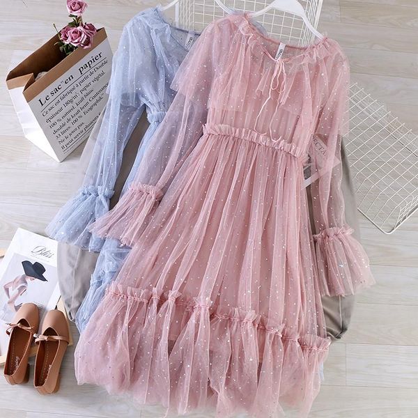 casual dresses summer women flare sleeve bling sequined mesh gauze pleated ruffles dress lady elastic slim waist pullover chic ball gown, Black;gray
casual dresses summer women flare sleeve bling sequined mesh gauze pleated ruffles dress lady elastic slim waist pullover chic ball gown, Black;gray