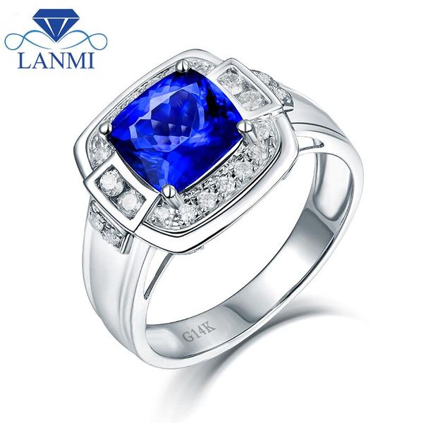simple designcushion 8mm natural tanzanite wedding men's rings real solid 14k white gold shinning diamond for husband gift cluster, Golden;silver
simple designcushion 8mm natural tanzanite wedding men's rings real solid 14k white gold shinning diamond for husband gift cluster, Golden;silver