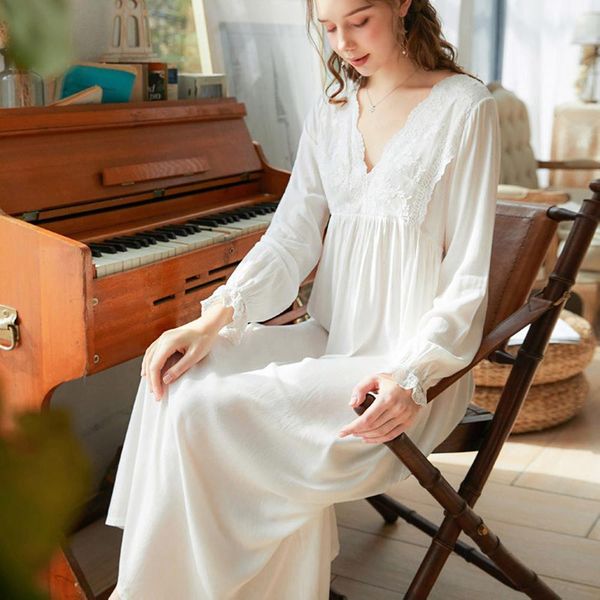 long womens sleepwears sleeved nightdress women lounge vintage princess lace cotton white nightgown solid color homewear sleep dress, Black;red
long womens sleepwears sleeved nightdress women lounge vintage princess lace cotton white nightgown solid color homewear sleep dress, Black;red