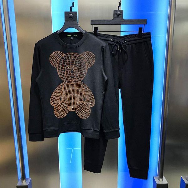 men's tracksuits 2021 slim cartoon rhinestones with brand 2 piece hoodie + pants round neck harajuku winter plus velvet tracksuit sets, Gray
men's tracksuits 2021 slim cartoon rhinestones with brand 2 piece hoodie + pants round neck harajuku winter plus velvet tracksuit sets, Gray
