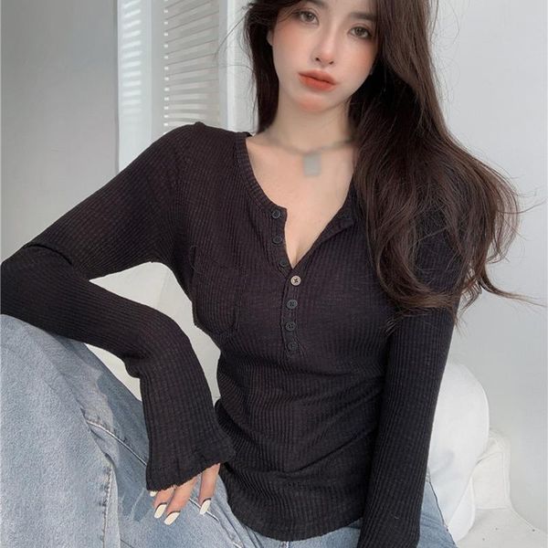 women's t-shirt thin sunscreen v-neck short tight-fitting bottoming shirt long-sleeved top, White
women's t-shirt thin sunscreen v-neck short tight-fitting bottoming shirt long-sleeved top, White