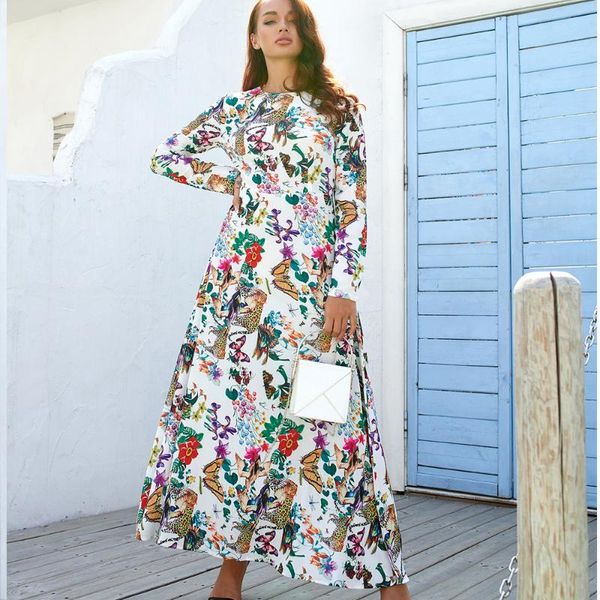 bohemia style women dress spring casual printed floral long dresses sleeve large hem summer seaside beach, Black;gray
bohemia style women dress spring casual printed floral long dresses sleeve large hem summer seaside beach, Black;gray