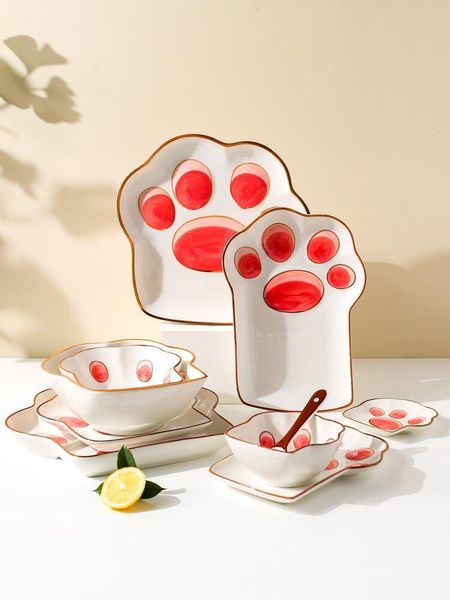 dishes & plates cat claw shape ceramic plate tableware dessert bowls pink salad fruits bowl girl creative dish home dinner snack tray
dishes & plates cat claw shape ceramic plate tableware dessert bowls pink salad fruits bowl girl creative dish home dinner snack tray