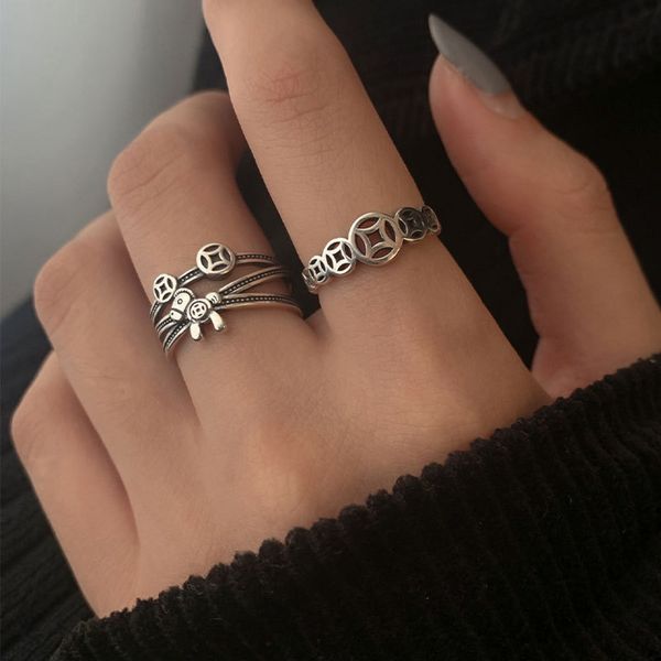 silver mouth more money soon rich ring women fashion network red personality design simple, Black
silver mouth more money soon rich ring women fashion network red personality design simple, Black