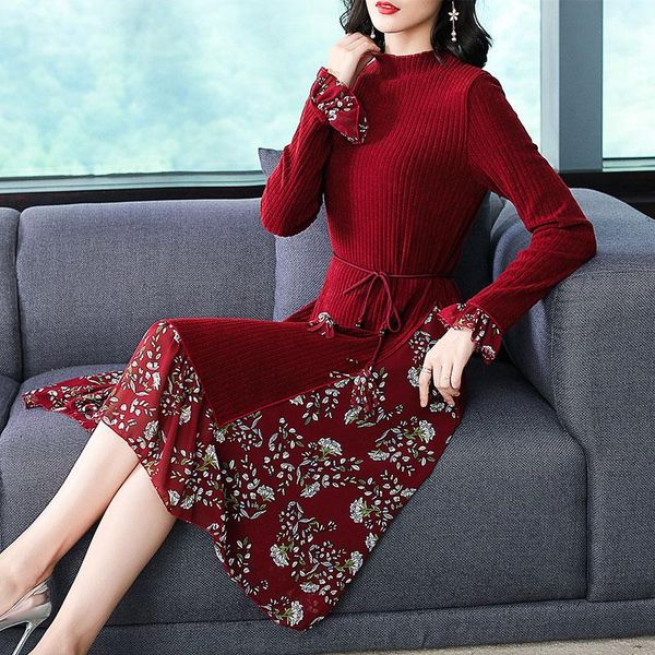 casual dresses dress women long-sleeved autumn outfit bigger sizes knitting clothes patchwork floral plus size xl-5xl, Black;gray
casual dresses dress women long-sleeved autumn outfit bigger sizes knitting clothes patchwork floral plus size xl-5xl, Black;gray