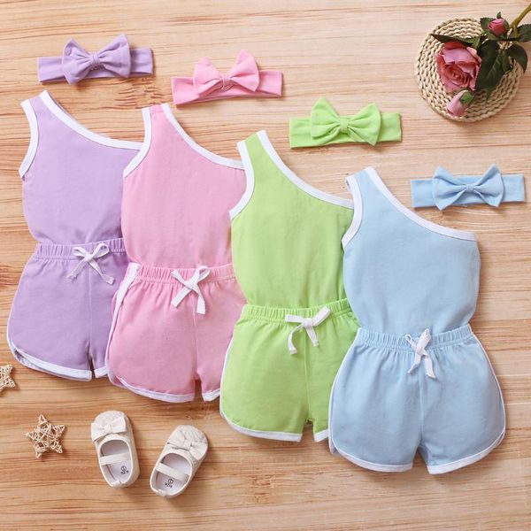 0-24m baby girl 3pcs summer set sleeveless slant shoulder bodysuits casual headband lace up pants born girls clothes clothing sets, White
0-24m baby girl 3pcs summer set sleeveless slant shoulder bodysuits casual headband lace up pants born girls clothes clothing sets, White