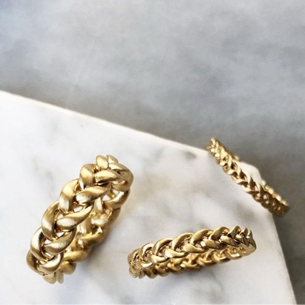 cluster rings 2021 tarnish matte gold stainles steel woven braid for women female fashion three size 18k plated ring, Golden;silver
cluster rings 2021 tarnish matte gold stainles steel woven braid for women female fashion three size 18k plated ring, Golden;silver