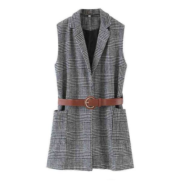 women spring autumn plaid vest with belt fashion female turn down collar sleeveless blazer coat 210524, Black;white
women spring autumn plaid vest with belt fashion female turn down collar sleeveless blazer coat 210524, Black;white