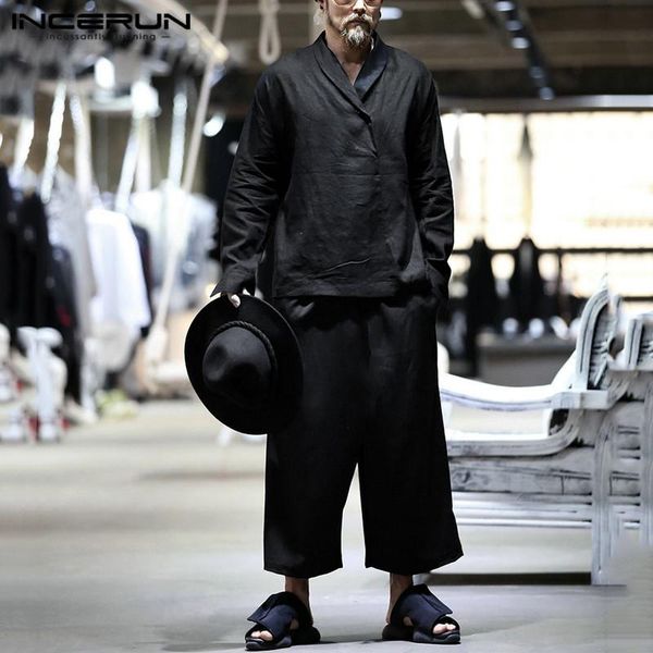 men's tracksuits incerun vintage men sets solid color lapel long sleeve casual shirts pockets drawstring pants streetwear chic suits 2, Gray
men's tracksuits incerun vintage men sets solid color lapel long sleeve casual shirts pockets drawstring pants streetwear chic suits 2, Gray