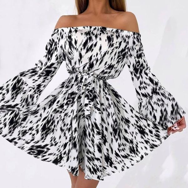 casual dresses off shoulder slash neck for women long sleeve floral print ruffle dress summer elegant big swing mini robe, Black;gray
casual dresses off shoulder slash neck for women long sleeve floral print ruffle dress summer elegant big swing mini robe, Black;gray