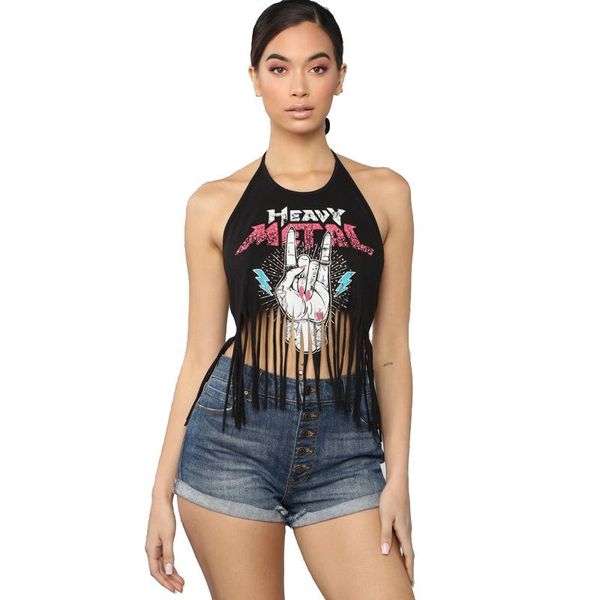 women's tanks & camis rock crop women summer cropped streetwear heavy metal print halter backless tassel designs cropblack, White
women's tanks & camis rock crop women summer cropped streetwear heavy metal print halter backless tassel designs cropblack, White