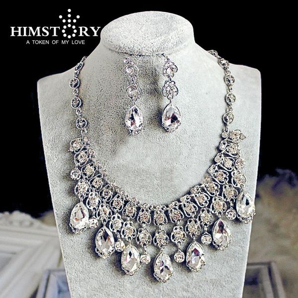 earrings & necklace tassel waterdrop bridal wedding clear crystal and earring set, Silver
earrings & necklace tassel waterdrop bridal wedding clear crystal and earring set, Silver