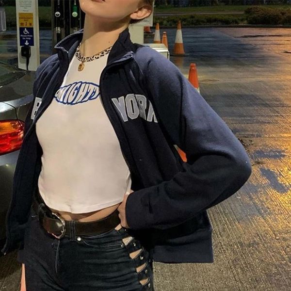 women's hoodies & sweatshirts vinatge letter print short sweatshirt women stand collar zipper loose cardigan 2021 streetwear casual out, Black
women's hoodies & sweatshirts vinatge letter print short sweatshirt women stand collar zipper loose cardigan 2021 streetwear casual out, Black