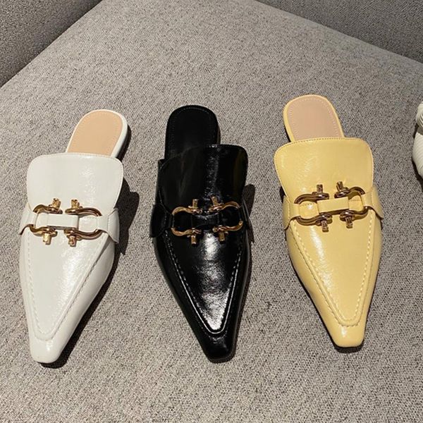 slippers 2021 mules flats with flip flops shoes fashion summer ladies pointed toe casual slides women metal female slipper, Black
slippers 2021 mules flats with flip flops shoes fashion summer ladies pointed toe casual slides women metal female slipper, Black
