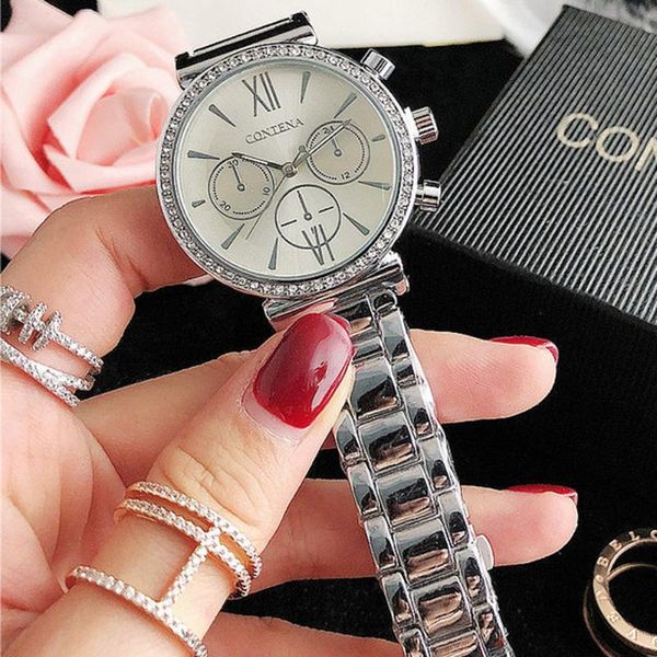 ladies fashion silver wristwatch women watches luxury brand quartz colck m style female clock relogio feminino montre femme wristwatches, Slivery;brown
ladies fashion silver wristwatch women watches luxury brand quartz colck m style female clock relogio feminino montre femme wristwatches, Slivery;brown