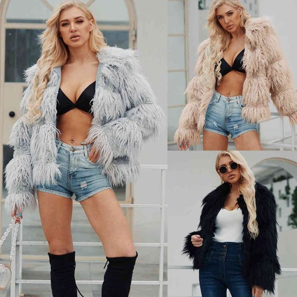 women elegant winter coat shaggy faux fur long sleeve warm outwear streetwear female clothing artificial fur jacket coat 3xl, Black
women elegant winter coat shaggy faux fur long sleeve warm outwear streetwear female clothing artificial fur jacket coat 3xl, Black