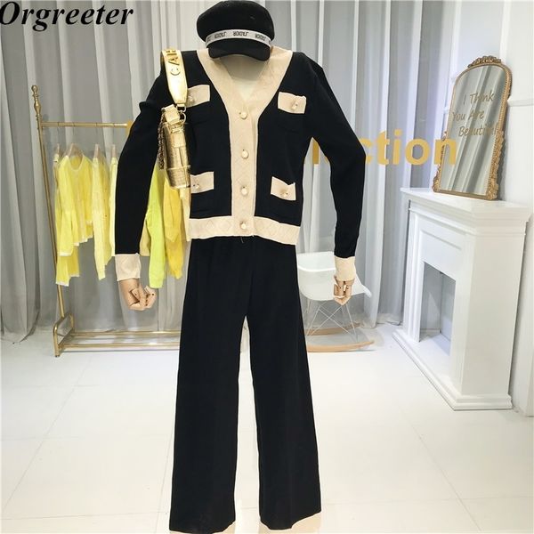 autumn ol ladies knit cardigans pants 2pcs fashion suit v-neck sweater wide leg winter tracksuit women 210525, White
autumn ol ladies knit cardigans pants 2pcs fashion suit v-neck sweater wide leg winter tracksuit women 210525, White