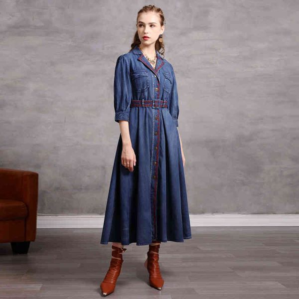 johnature women embroidery floral bandage dresses button high waist autumn denim pockets female vintage dresses 210521, Black;gray
johnature women embroidery floral bandage dresses button high waist autumn denim pockets female vintage dresses 210521, Black;gray