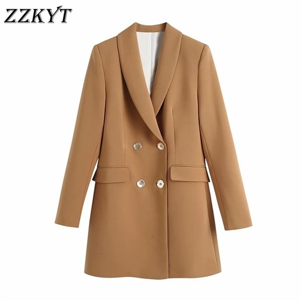 women spring fashion double breasted long blazer coat vintage long sleeve offlce lady female outerwear chic veste femme 211116, White;black
women spring fashion double breasted long blazer coat vintage long sleeve offlce lady female outerwear chic veste femme 211116, White;black