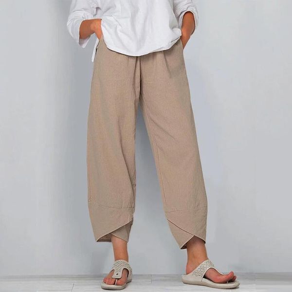 women's pants & capris cotton linen 2021 autumn solid woman elastic waist wide leg pant plus size loose harem high pocket casual trouse, Black;white
women's pants & capris cotton linen 2021 autumn solid woman elastic waist wide leg pant plus size loose harem high pocket casual trouse, Black;white