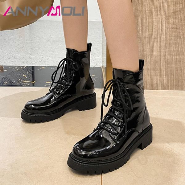 boots annymoli ankle women shoes real leather platform mid heel motorcycle lace up block heels short lady black 40
boots annymoli ankle women shoes real leather platform mid heel motorcycle lace up block heels short lady black 40