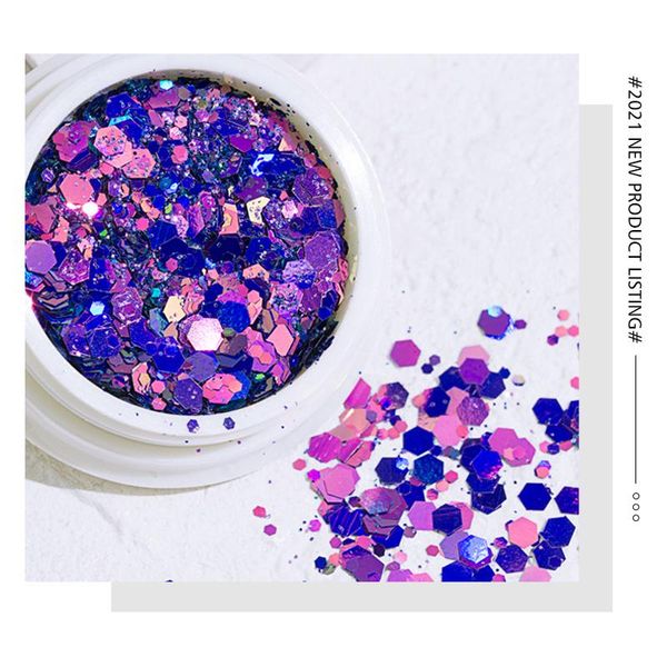 nail glitter 6pcs/set chameleon hexagon 3 mixed size diy ornament manicure laser flake slice big sequins tslm1, Silver;gold
nail glitter 6pcs/set chameleon hexagon 3 mixed size diy ornament manicure laser flake slice big sequins tslm1, Silver;gold