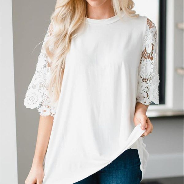 women's t-shirt fashion women t-shirts lace flare ruffles short sleeve comfortable female shirts summer loose clothes, White
women's t-shirt fashion women t-shirts lace flare ruffles short sleeve comfortable female shirts summer loose clothes, White