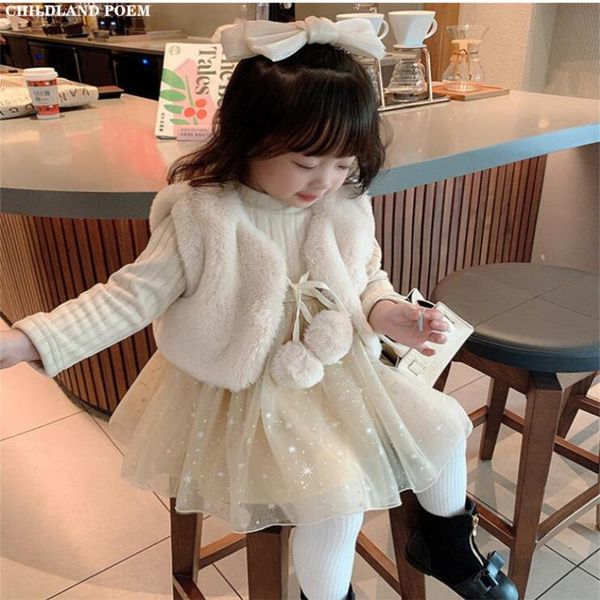 girl's dresses kids for girls winter faux fur dress thicken velvet princess baby vest +dress 2pcs children toddler, Red;yellow
girl's dresses kids for girls winter faux fur dress thicken velvet princess baby vest +dress 2pcs children toddler, Red;yellow