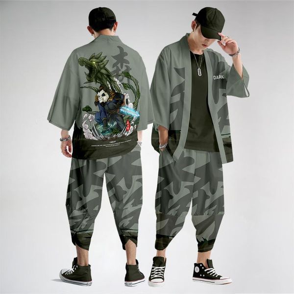 ethnic clothing cartoon warrior printed loose japanese cardigan kimono + pants 2pcs autumn couple women men yukata harajuku oversize 6xl, Red
ethnic clothing cartoon warrior printed loose japanese cardigan kimono + pants 2pcs autumn couple women men yukata harajuku oversize 6xl, Red