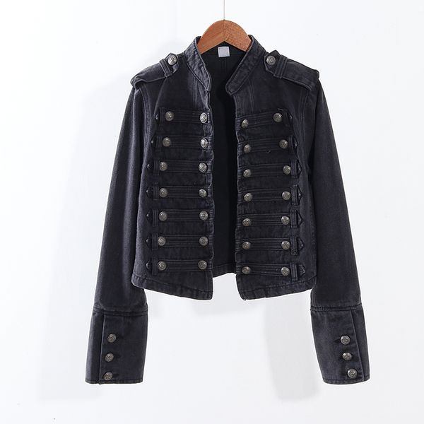 women's jackets 2021 autumn military style handsome stand collar denim women double-breasted slim short black jeans jacket coat fe, Black;brown
women's jackets 2021 autumn military style handsome stand collar denim women double-breasted slim short black jeans jacket coat fe, Black;brown