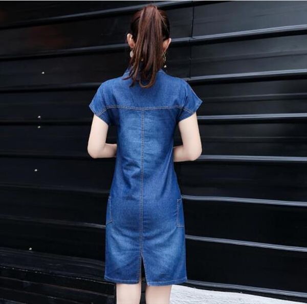 summer denim dress womens tank plus size 3xl turn down collar short sleeve jeans dresses oversized vestidos clothing aw695, White
summer denim dress womens tank plus size 3xl turn down collar short sleeve jeans dresses oversized vestidos clothing aw695, White