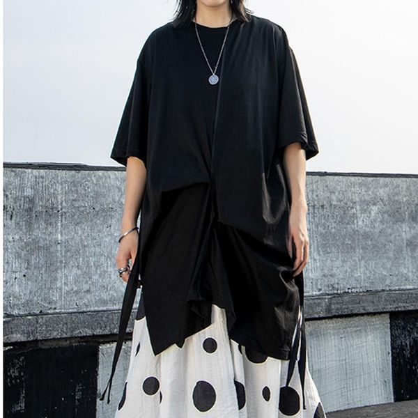 women's t-shirt ladies y2k 2021 summer fashion side drawstring irregular long vintage streetwear loose cotton women, White
women's t-shirt ladies y2k 2021 summer fashion side drawstring irregular long vintage streetwear loose cotton women, White