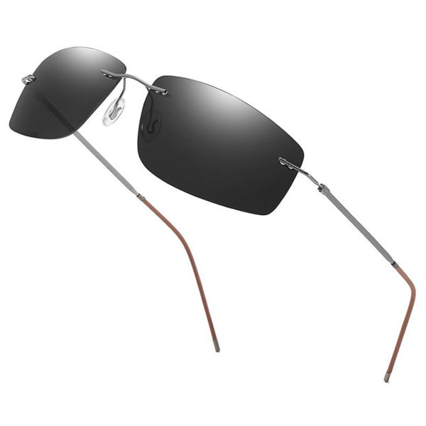 sunglasses titanium polarized square rimless polaroid brand designer gafas men sun glasses for women, White;black
sunglasses titanium polarized square rimless polaroid brand designer gafas men sun glasses for women, White;black