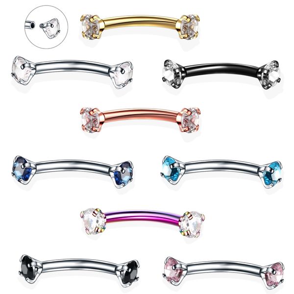 1pc steel crystal gem eyebrow ring tragus helix rook earring piercings curved banana piercing bijoux lip helix rings jewelry 16g, Silver
1pc steel crystal gem eyebrow ring tragus helix rook earring piercings curved banana piercing bijoux lip helix rings jewelry 16g, Silver