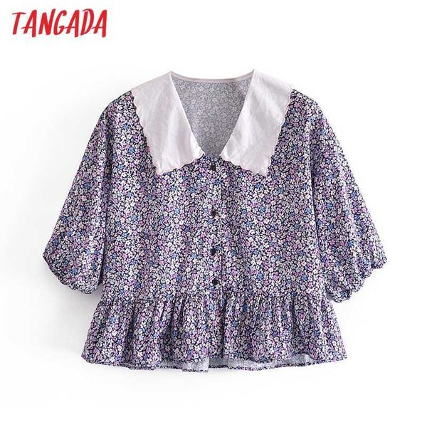 tangada women retro flowers print oversize collar shirt short sleeve chic female short blouse shirt 3a62 210609, White
tangada women retro flowers print oversize collar shirt short sleeve chic female short blouse shirt 3a62 210609, White