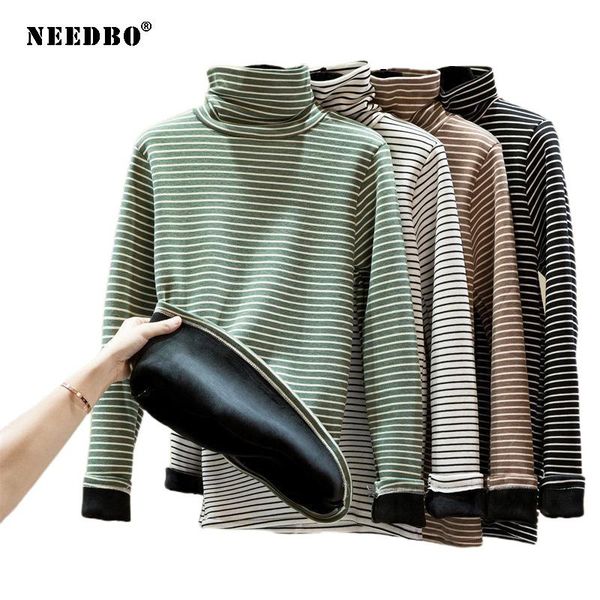 women's t-shirt turtleneck striped t shirt women long sleeve cotton oversize thicken velvet winter loose full tee femme, White
women's t-shirt turtleneck striped t shirt women long sleeve cotton oversize thicken velvet winter loose full tee femme, White